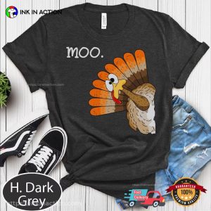 Funny Turkey Moo thanksgiving blessings Comfort Colors Tee 3