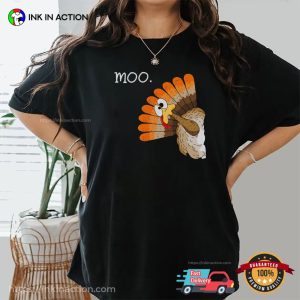 Funny Turkey Moo thanksgiving blessings Comfort Colors Tee