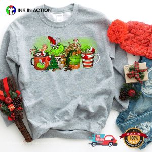 Grinch Coffee Drink Funny Christmas Tee