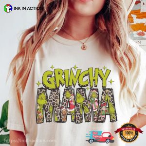 Grinchy Mama Leopard grinch christmas shirts 2