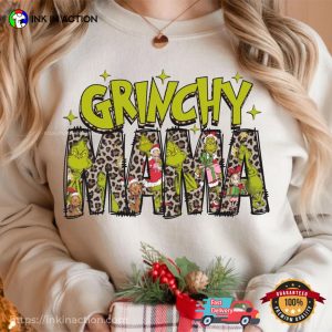 Grinchy Mama Leopard grinch christmas shirts 3