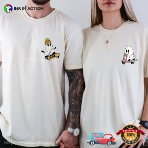 Halloween Cute Ghost Couple Matching Comfort Colors T shirt 1