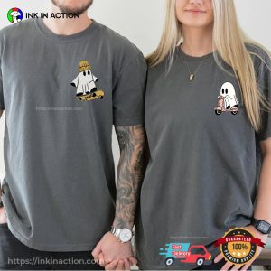 Halloween Cute Ghost Couple Matching Comfort Colors T shirt 2