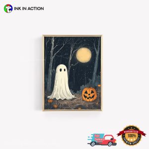 Halloween Ghost And Pumpkin Horror Night Poster