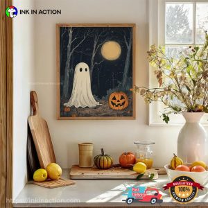 Halloween Ghost And Pumpkin Horror Night Poster 2