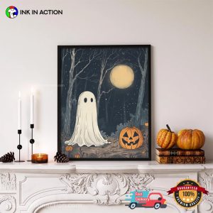 Halloween Ghost And Pumpkin Horror Night Poster