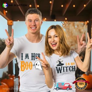 Halloween His Witch Her Boo Couple Matching T shirt