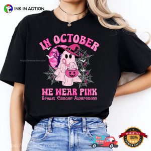 Halloween In October We Wear Pink Breast Cancer Awareness Comfort Colors T-shirt