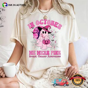 Halloween In October We Wear Pink Breast Cancer Awareness Comfort Colors T shirt 4