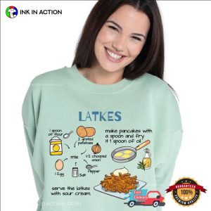 Hanukkah Jewish Latkes Recipe Clipart T-shirt