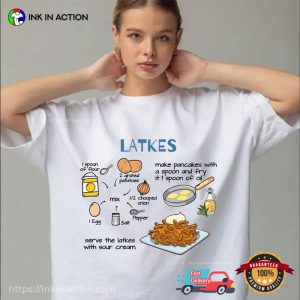 Hanukkah Jewish Latkes Recipe Clipart T shirt 2