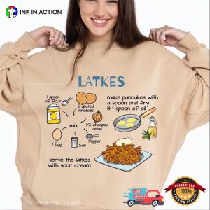 Hanukkah Jewish Latkes Recipe Clipart T shirt 3