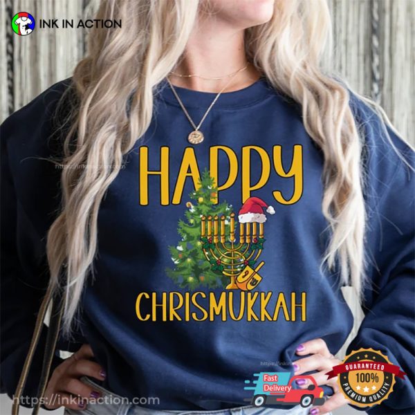 Happy Chrismukkah Jewish Christmas Hanukkah T-shirt