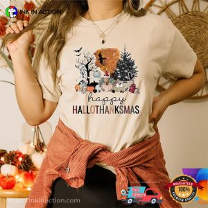 Happy Hallothanksmas Fall Holiday Season T-shirt