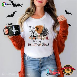 Happy Hallothanksmas Fall Holiday Season T shirt 2