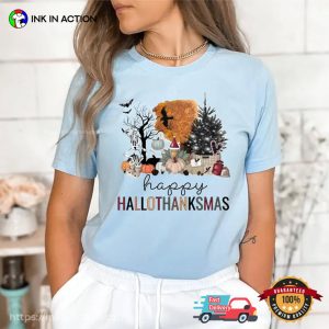 Happy Hallothanksmas Fall Holiday Season T shirt 3