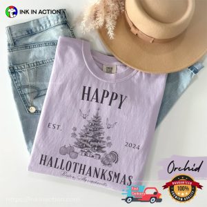 Happy Hallothanksmas Family Dinner Comfort Colors T shirt 1