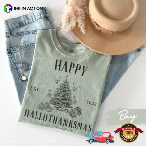 Happy Hallothanksmas Family Dinner Comfort Colors T shirt 3