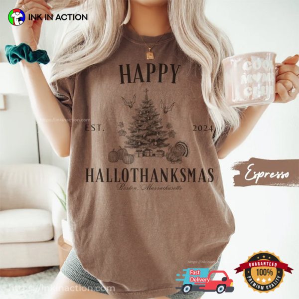 Happy Hallothanksmas Family Dinner Comfort Colors T-shirt