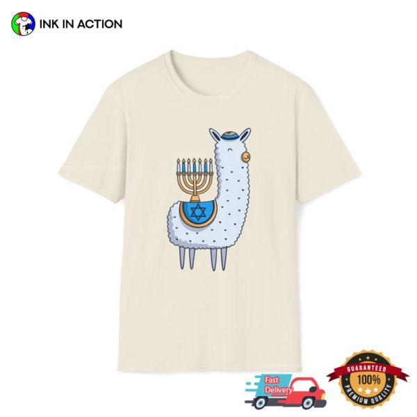 Happy Hanukkah Funny Cute Lamb Menorah Candles T-shirt