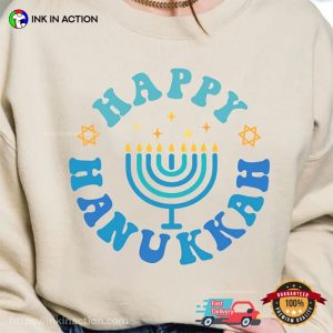 Happy Hanukkah Jewish Fes Of Lights Tee 2