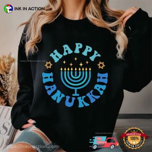 Happy Hanukkah Jewish Fes Of Lights Tee 3