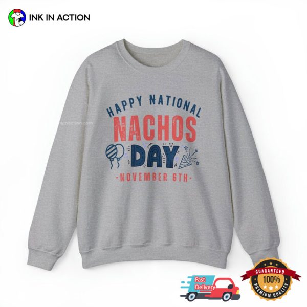 Happy National Nachos Day November 6th Retro T-shirt