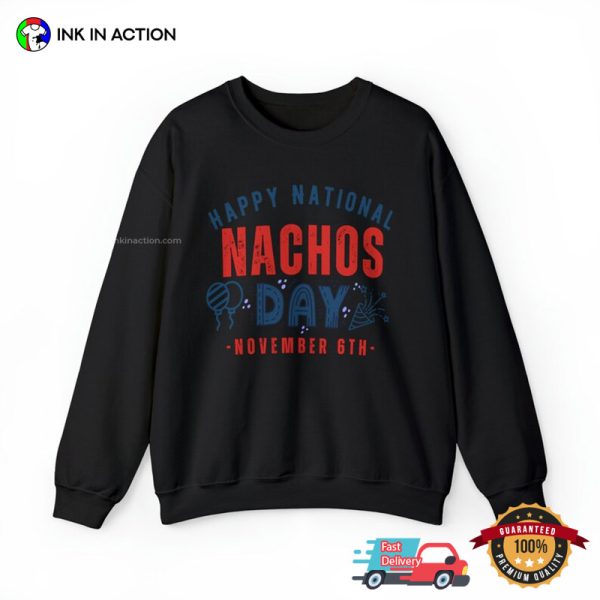 Happy National Nachos Day November 6th Retro T-shirt