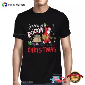 Have a Rockin' Christmas Rockin' Santa Claus T Shirt 3