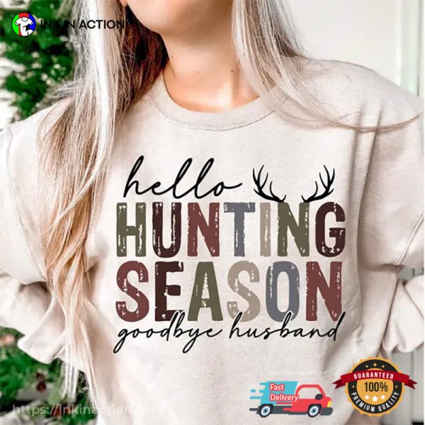 Hello Hunting Season Hunting Deer Retro T-shirt