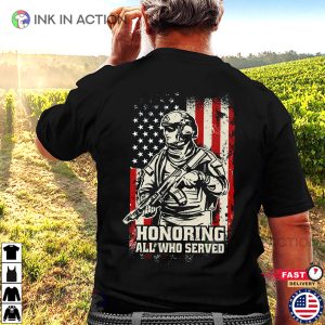 Honoring All Who Served Retro Soldier T-shirt