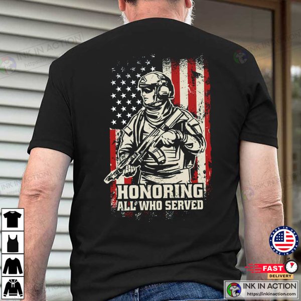 Honoring All Who Served Retro Soldier T-shirt