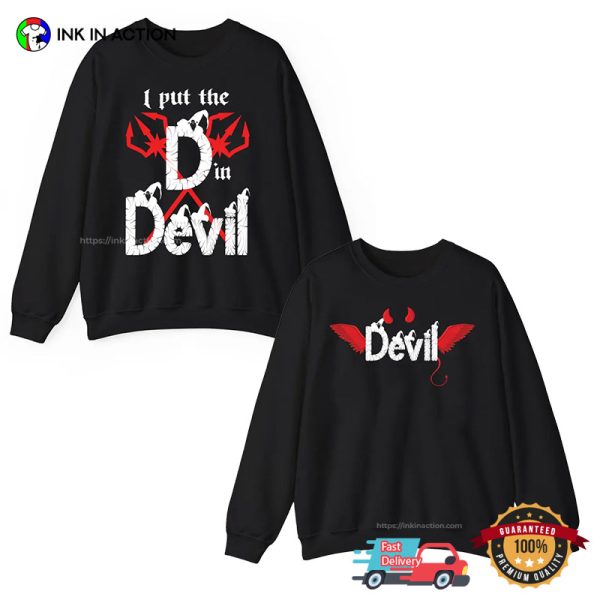 I Put The D In Devil Funny Halloween Couple Matching T-shirt