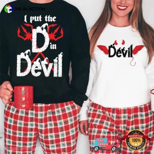 I Put The D In Devil Funny Halloween Couple Matching T shirt 3