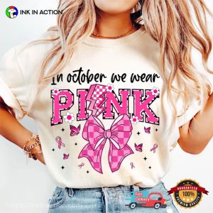 In October We Wear Pink Coquette Bow Comfort Colors Tee