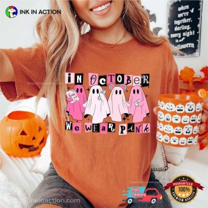 In October We Wear Pink Trick Or Treat Comfort Colors T-shirt 1