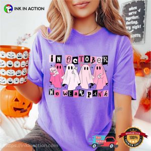 In October We Wear Pink Trick Or Treat Comfort Colors T shirt 3