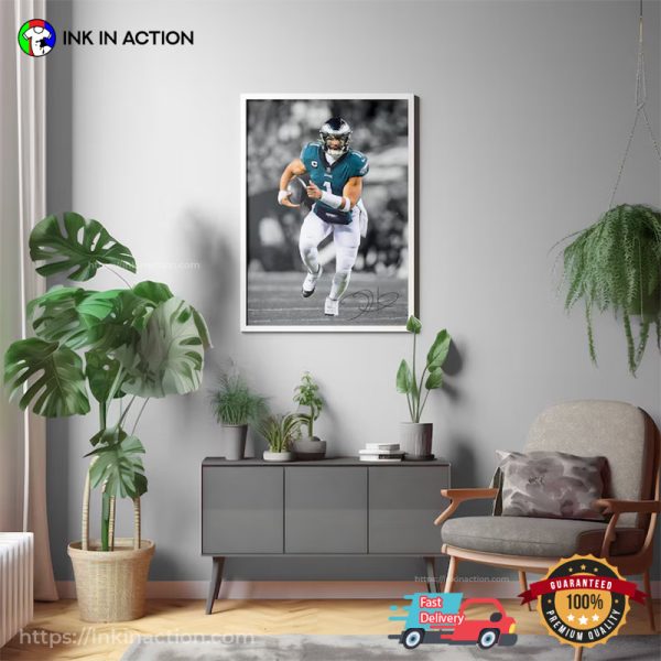 Jalen Hurts Philadelphia Eagles NFL Signature Poster