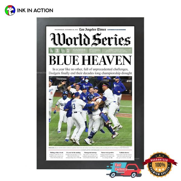 LA Dodgers World Series Champions Blue Heaven Magazine Poster