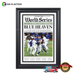 LA Dodgers World Series Champions Blue Heaven Magazine Poster