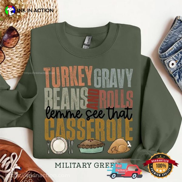 Let Me See That Casserole Vintage Thanksgiving Dinner Tee