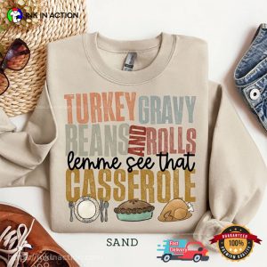 Let Me See That Casserole Vintage Thanksgiving Dinner Tee 3