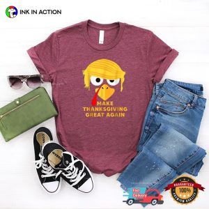 Make Thanksgivings Great Again Funny Turkey Trump Comfort Colors T shirt 3