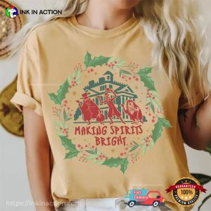 Making Spirits Bright Christmas Dancing Hitchhiking Ghosts Comfort Colors T-shirt