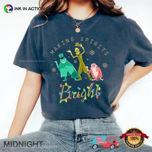 Making Spirits Bright Christmas Haunted Mansion Comfort Colors T shirt 4