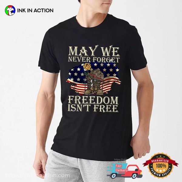 May We Never Forget Freedom Isn’t Free Veterans Day Shirt