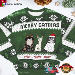 Merry Catmas Personalized Ugly Christmas Sweater No.1