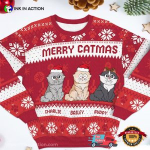 Merry Catmas Personalized Ugly Christmas Sweater No.4