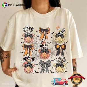 Mickey & Friends Pumpkin And Coquette Bow Comfort Colors Tee 1