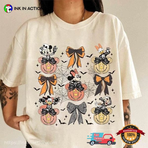 Mickey & Friends Pumpkin And Coquette Bow Comfort Colors Tee